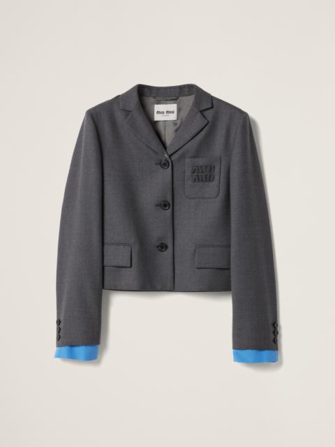 Miu Miu Single-breasted cropped gabardine jacket