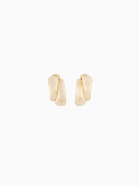 EMPORIO ARMANI GOLD-TONE BRASS HOOP EARRINGS