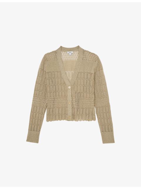 REISS Suzanne V-Neck Knitted Cardigan