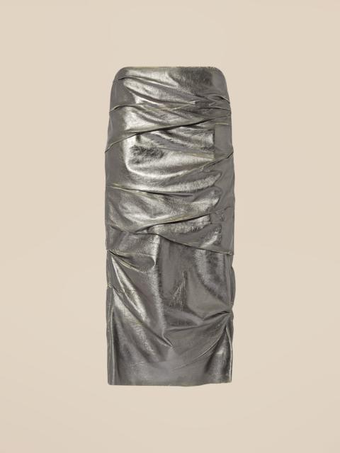 THE ATTICO SILVER MIDI SKIRT