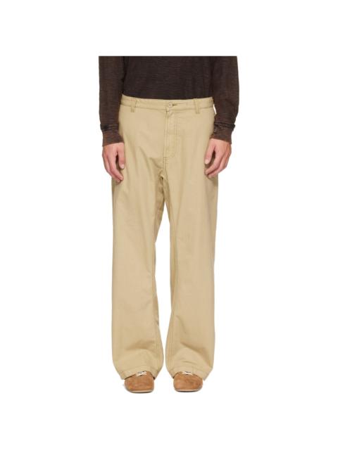 Diesel Beige Cotton Ripstop Side Buckles Trousers
