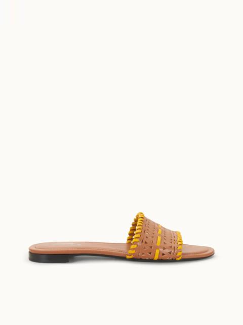 Tod's SANDALS IN LEATHER - YELLOW, BROWN