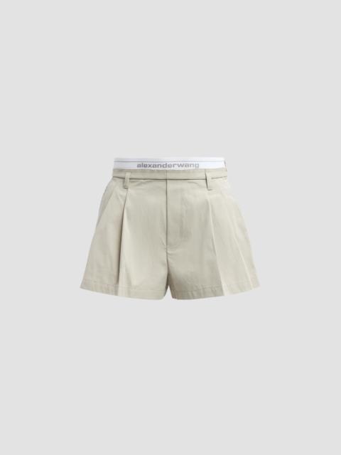 Alexander Wang Women's Logo Elastic High-Rise Shorts - Stone