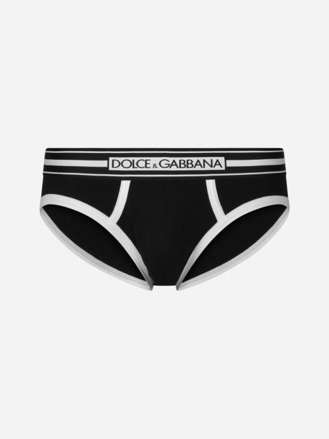 Dolce & Gabbana Mid-rise briefs in two-way stretch cotton jersey