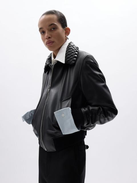 Bottega Veneta Shiny Leather Padded Blouson