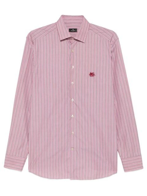 Etro Etro striped cotton shirt with embroidered Pegasus motif