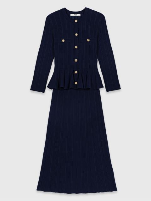 maje Knit dress with peplum waist