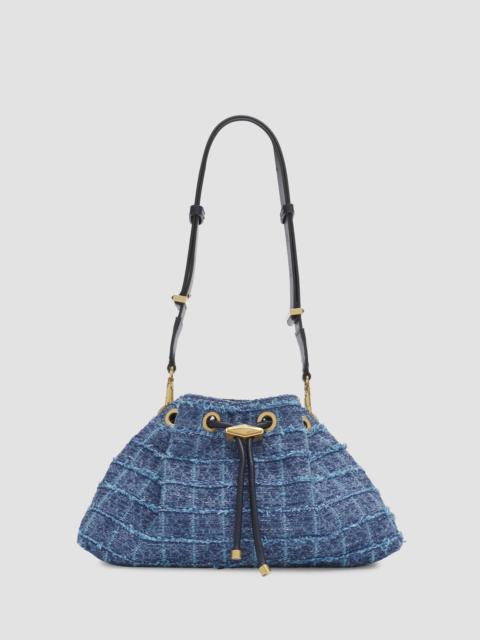 JIMMY CHOO Women's Bon Bon Crosshatch Denim Shoulder Bag - Denim Grid Gold