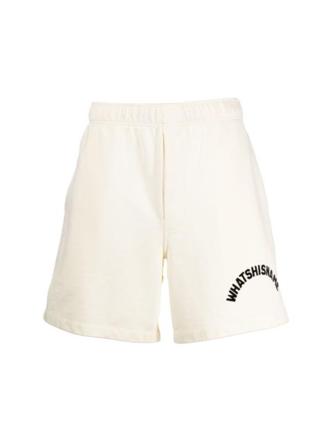 BODE Whatshisname logo-print cotton track shorts
