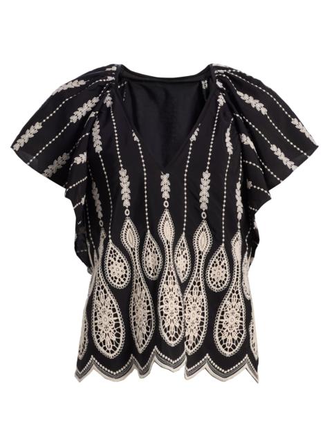 RAMY BROOK Women's Bettie Embroidered Top - Black Lace