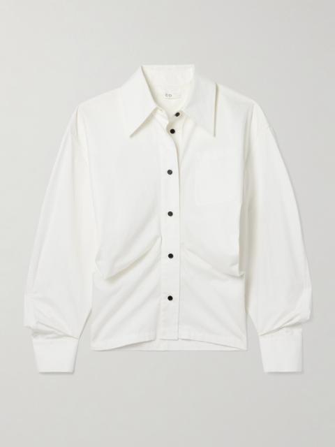 CO Gathered Cotton And Silk-blend Poplin Shirt