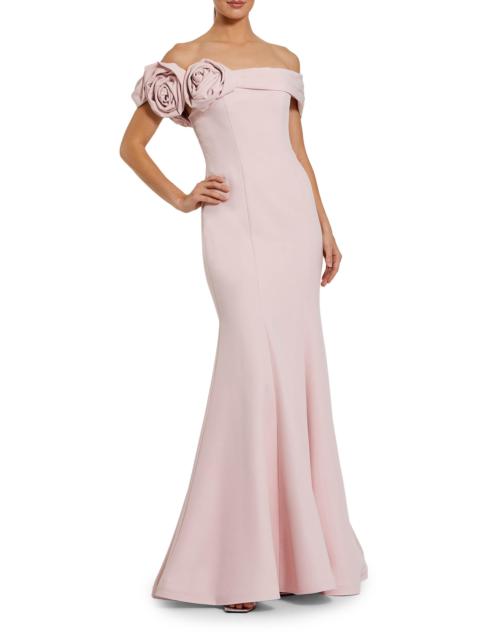 MAC DUGGAL Women's Ieena One Satin Off-The-Shoulder Gown - Vintage Rose