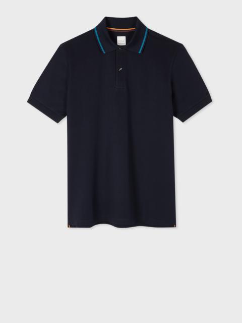 Dark Navy 'Bird' Charm Button Polo Shirt