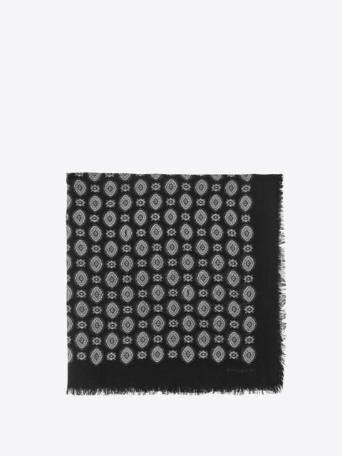 SAINT LAURENT vintage cashmere-print bandana in wool twill