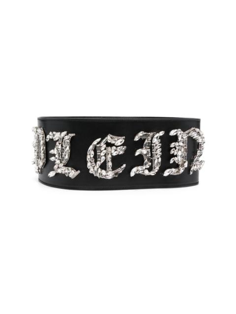 logo-embellished leather belt