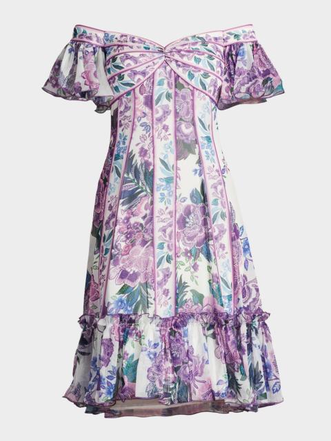 TADASHI SHOJI Off-Shoulder Empire Flounce Dress
