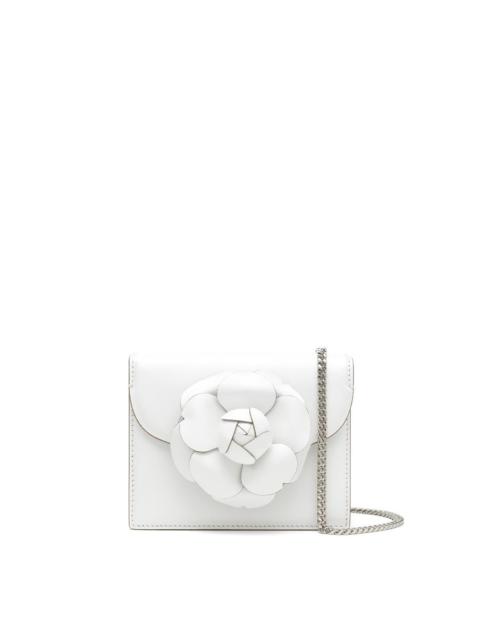 WHITE LEATHER MINI TRO BAG