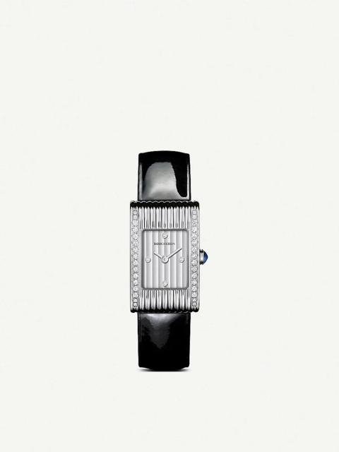 Boucheron WA030505 Reflet stainless-steel, diamond and leather quartz watch