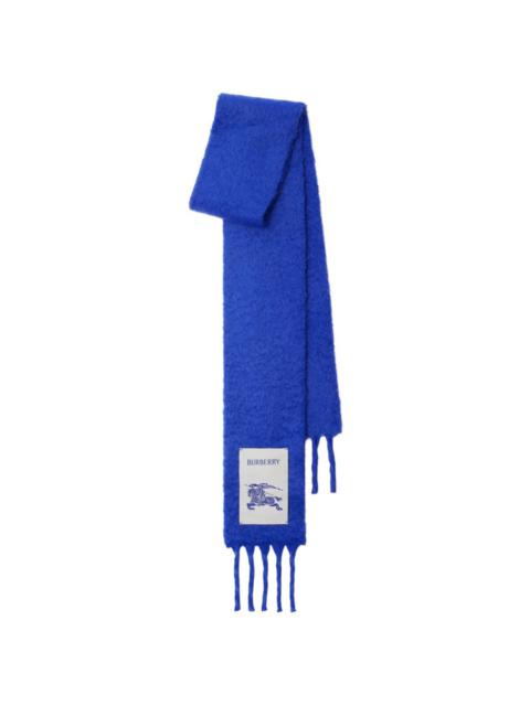 Equestrian Knight-appliquÃ© fringed scarf