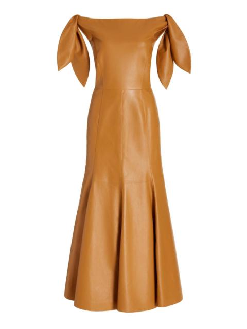 Eda Dress in Cashew Nappa Leather