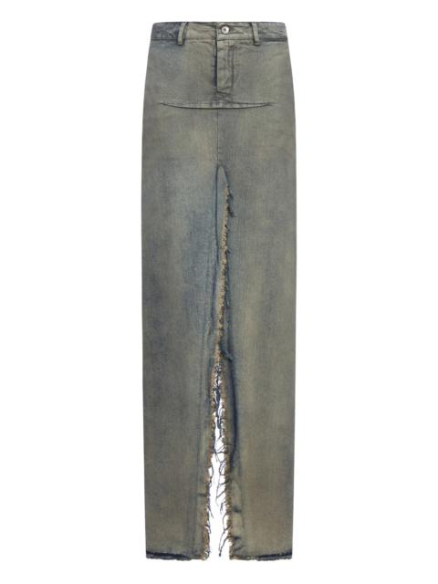 Rick Owens Denim Sliced Skirt