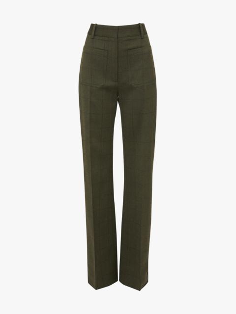 Victoria Beckham Exclusive Alina Tailored Trouser In Dark Fern Check