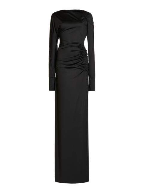 Victoria Beckham Asymmetrical Jersey Maxi Dress black