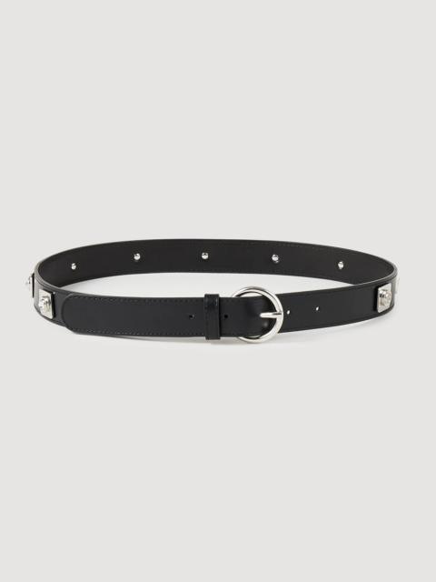 LEATHER BELT WITH RIVETS