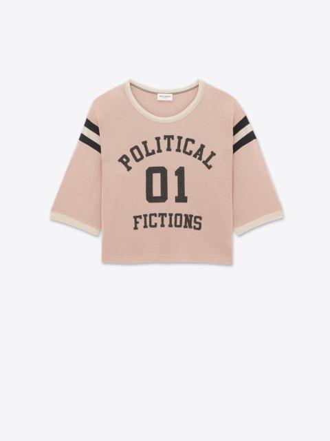 SAINT LAURENT "political fiction" cropped t-shirt