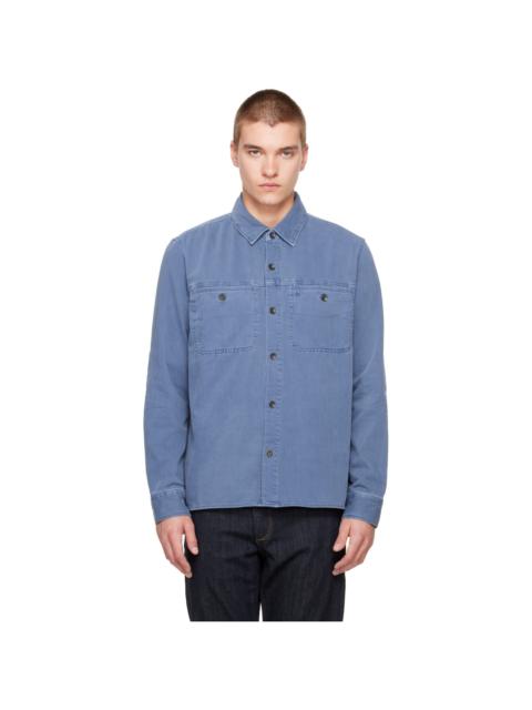 rag & bone Blue Overdyed Workwear Denim Shirt