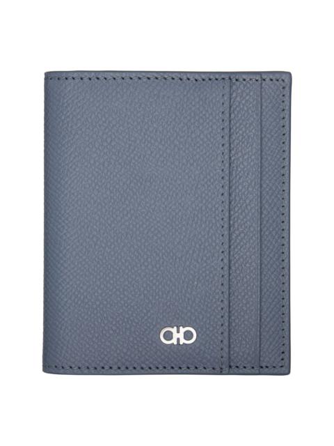 FERRAGAMO Blue Gancini Window Credit Card Holder