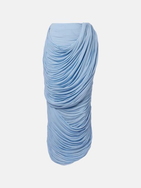 MAGDA BUTRYM Draped ruched jersey midi skirt