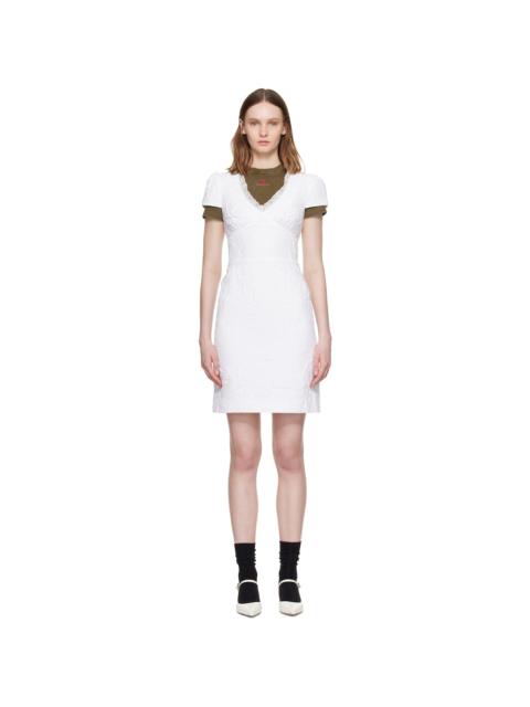 SHUSHU/TONG White Lace Trim Sweetheart Neckline Midi Dress