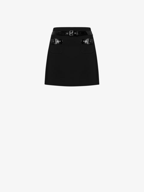 Moschino BONDAGE BUCKLE CADY STRETCH MINI SKIRT