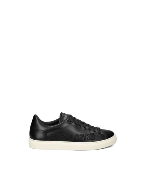 Roberto Cavalli logo-embossed leather sneakers