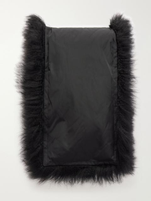 Yves Salomon Leather and shearling scarf Black