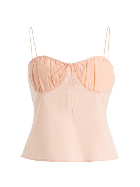 POSSE Exclusive La Isla Willow Cotton-Silk Camisole Top light pink