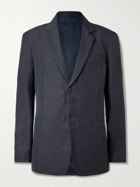 Studio Nicholson Roversi Oversized Linen-Blend Suit Jacket Navy