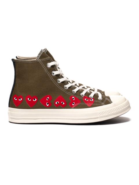 Comme des Garçons PLAY X CONVERSE CHUCK 70 MULTI HEART HIGH FIR GREEN