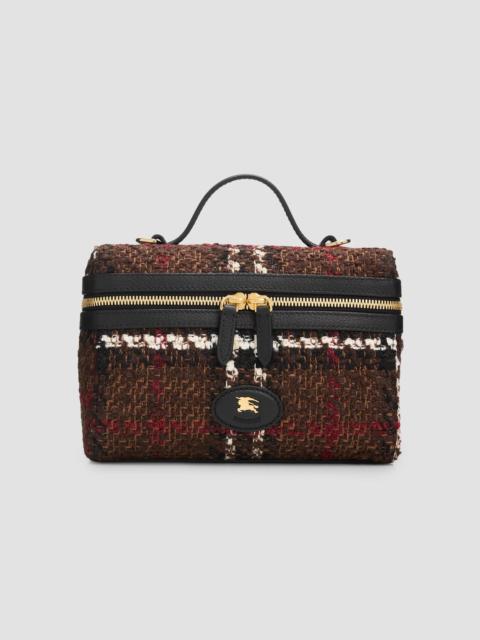 Burberry Women's Bouclé Check Vanity Bag - Chocolate Brown