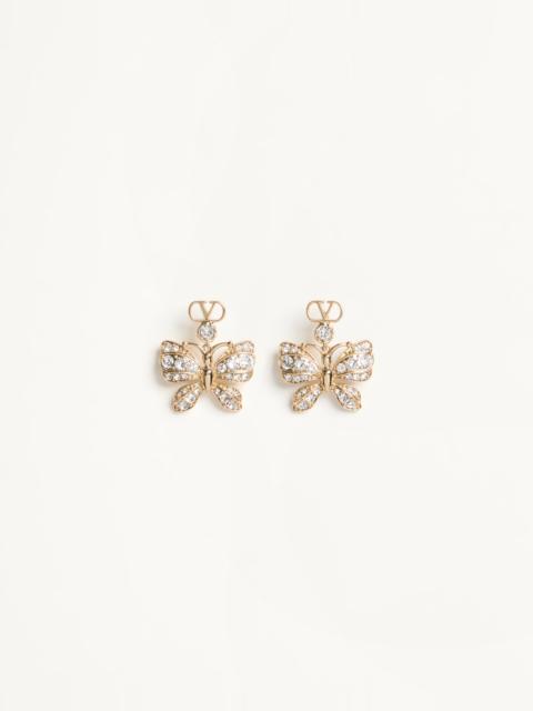 Valentino FLUTTERBY EARRINGS IN METAL AND SWAROVSKI® CRYSTALS