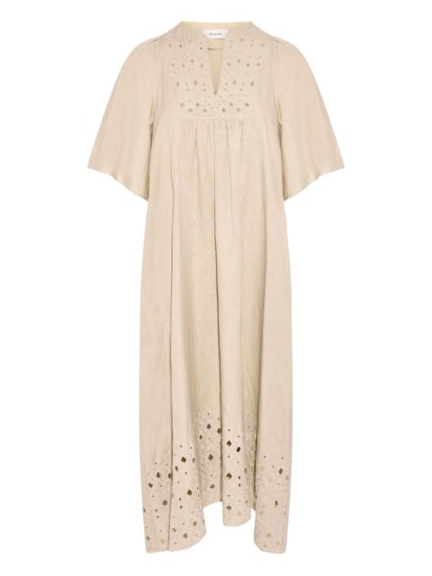 Yves Salomon embroidered-detail midi dress