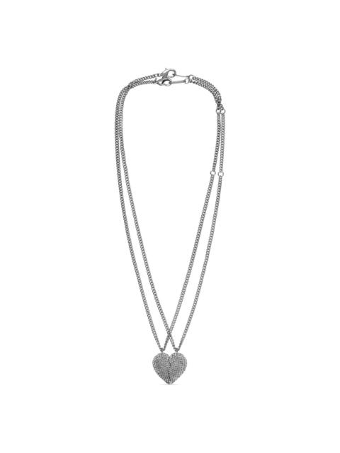 Lovelock rhinestone-embellished double necklace