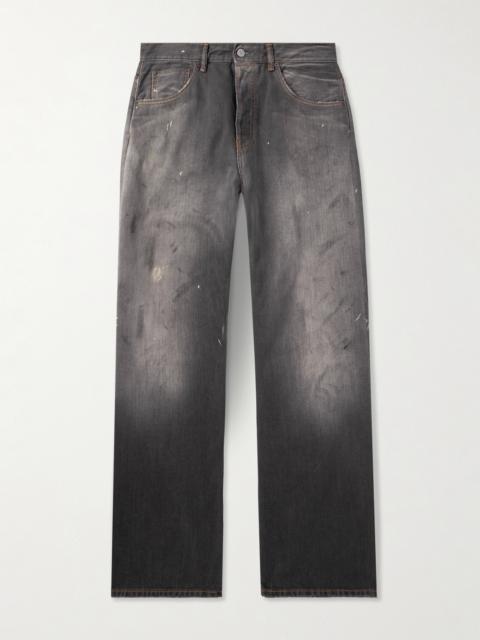 Acne Studios Straight-Leg Distressed Paint-Splattered Jeans