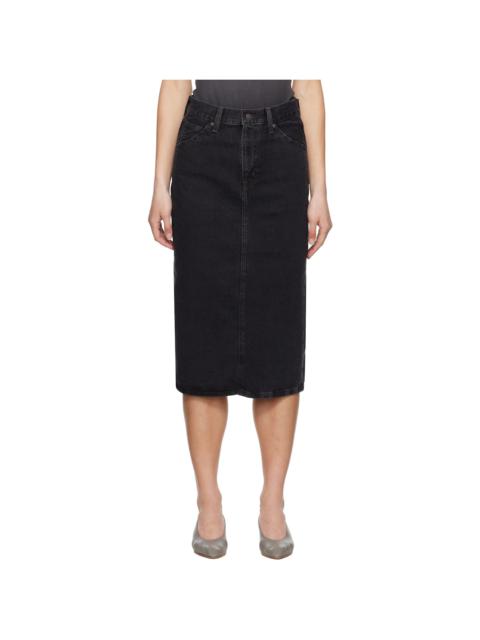 Levi's Black High Rise Slit Midi Skirt