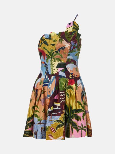 FARM RIO Tropical Painting printed cotton minidress