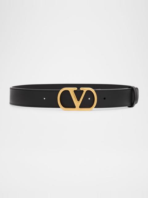 Valentino VLogo Signature Leather Belt, 30mm