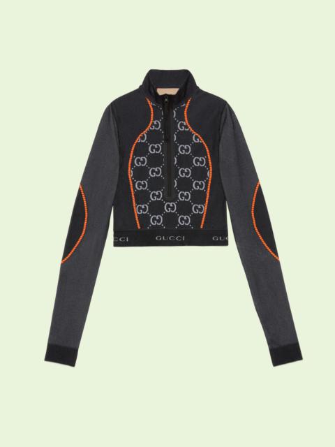 GUCCI GG jersey jacquard cropped top