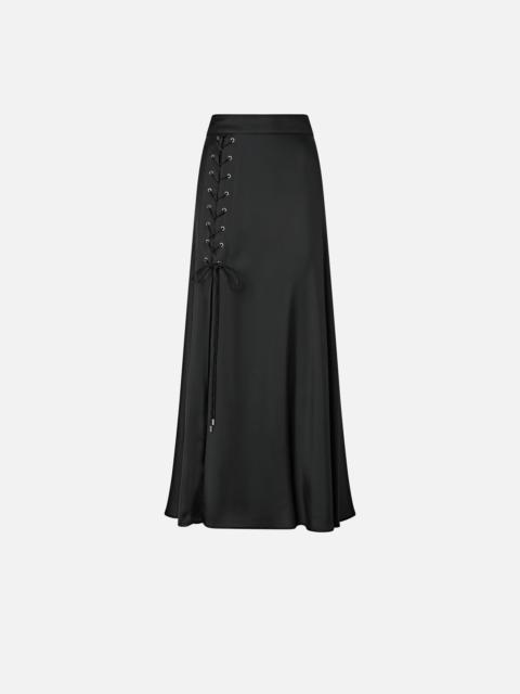 PINKO LONG SKIRT WITH SLIT AND LACES