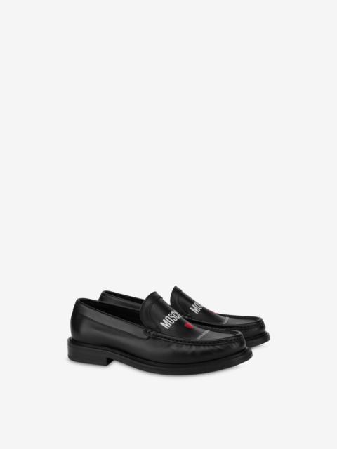 Moschino IN LOVE WE TRUST CALFSKIN LOAFERS